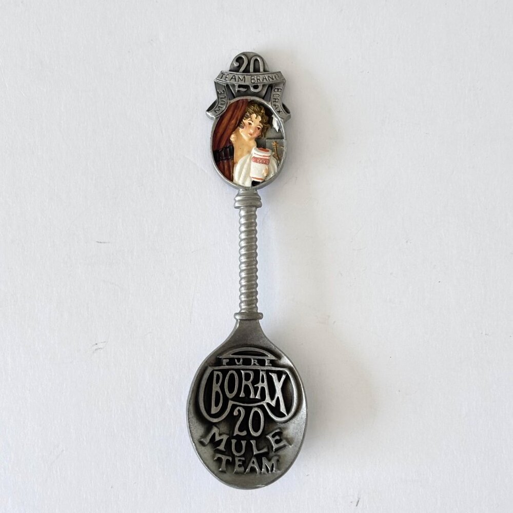 Franklin Mint Country Store Collectible Pewter Spoon‎ Borax Advertising Vintage